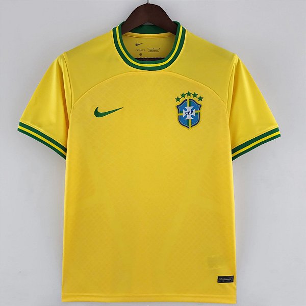 Nova Camisa Brasil Conceito Amarela Torcedor Masculina 2022
