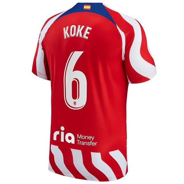 Nova Camisa Atlético De Madrid 1 Koke 6 Torcedor 2022 / 2023