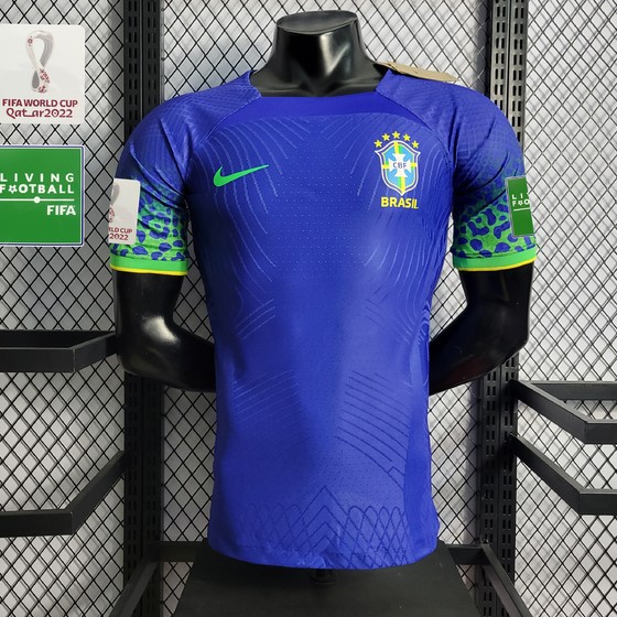 Nova Camisa Edição Jogador Brasil 2 Azul Com Patch Copa Do Mundo 2022 / 2023