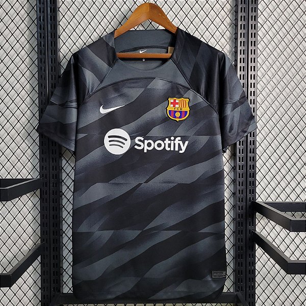 Nova Camisa Barcelona Preta Goleiro Torcedor Masculina 2023 /2024