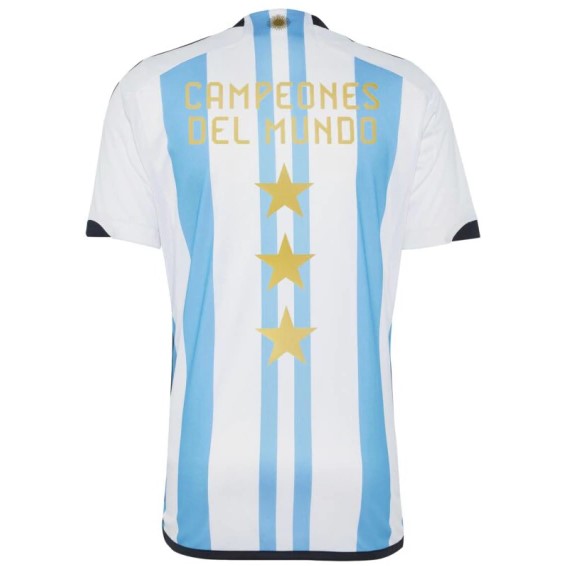 Nova Camisa Argentina 1 Estampa Campeão do Mundo Com Patch Campeão Do Mundo Torcedor Masculina 2022