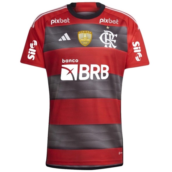 Nova Camisa Flamengo 1 Com Patch Libertadores E Todos Patrocinios Torcedor Masculina 2023 / 2024