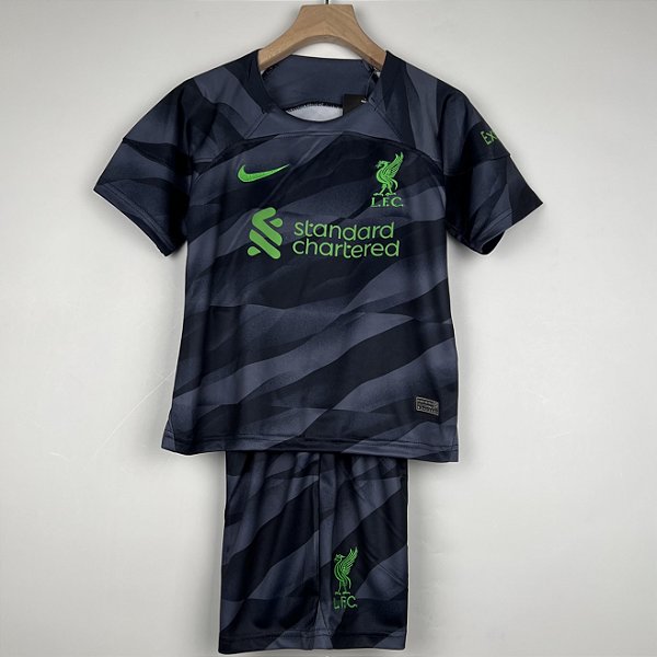 Kit Infantil Liverpool Goleiro Preto Camisa e Short 2023 / 2024 - 021 Sport  | Maior Variedade de Camisas de Futebol | 12% Off no Pix e Frete Grátis