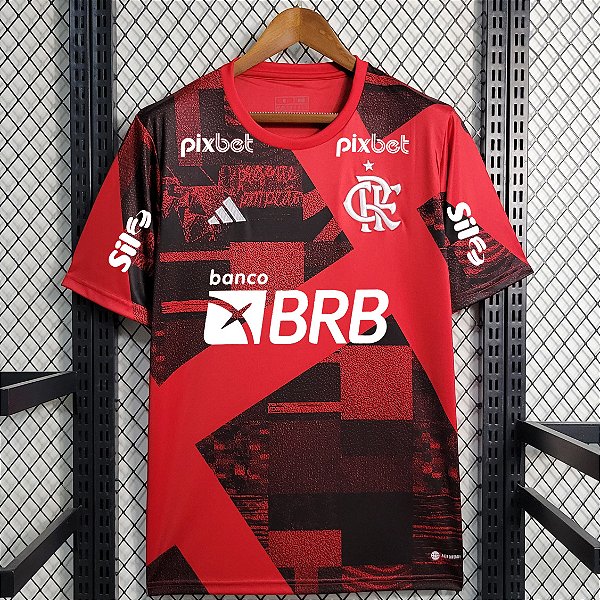 Nova Camisa Flamengo Pré-Jogo com todos Patrocínios Torcedor Masculina -  021 Sport, Maior Variedade de Camisas de Futebol