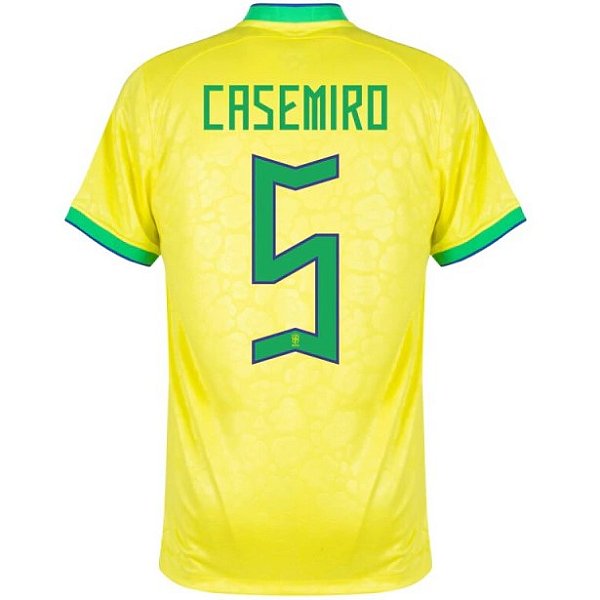 Nova Camisa Brasil 1 Amarela Casemiro 5 Torcedor 2022 / 2023