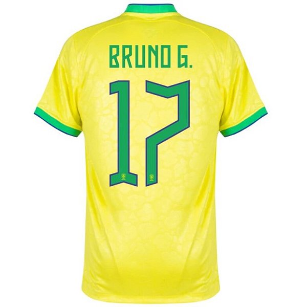 Nova Camisa Brasil 1 Amarela Bruno G. 17 Torcedor 2022 / 2023