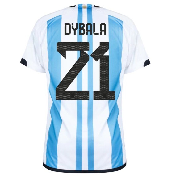 Nova Camisa Argentina 1 Dybala 21 Torcedor 2022 / 2023