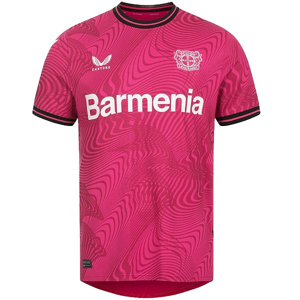 Nova Camisa Bayer Leverkusen Goleiro 2 Rosa Torcedor Masculina 2023 / 2024
