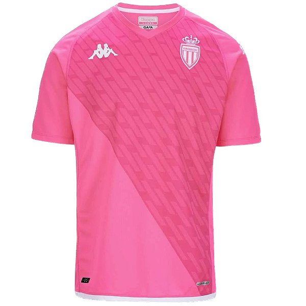 Nova Camisa Monaco Goleiro 2 Rosa Torcedor Masculina 2023 / 2024