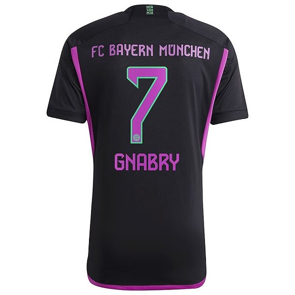 Nova Camisa Bayern De Munique 2 Preta Gnabry 7 Torcedor 2023 / 2024