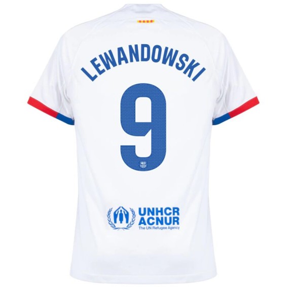 Nova Camisa Barcelona 2 Lewandowski 9 Torcedor 2023 / 2024
