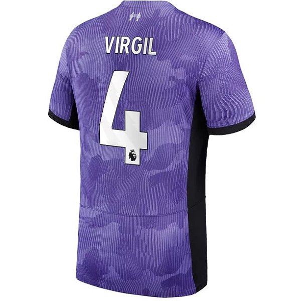 Novo Camisa Liverpool 3 Virgil 4 Torcedor 2023 / 2024