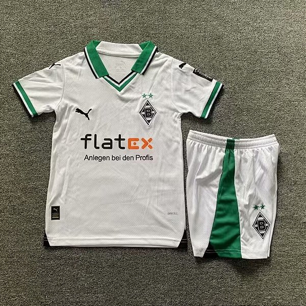Novo Kit Infantil Borussia Mönchengladbach 1 Camisa e Short 2023 / 2024