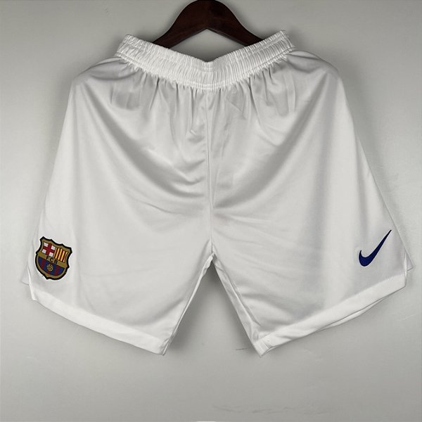 Novo Short Barcelona Branca Masculino 2023 /2024