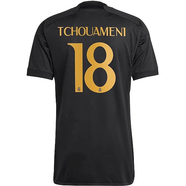 Nova Camisa Real Madrid 3 Tchouaméni 18 Torcedor 2023 / 2024
