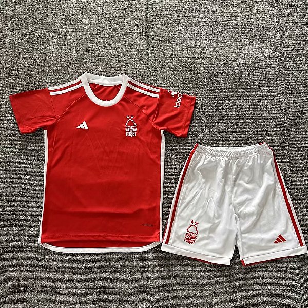 Novo Kit Infantil Nottingham Forest 1 Camisa e Short  2023 / 2024