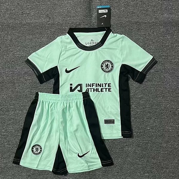 Novo Kit Infantil Chelsea 3 Camisa e Short  2023 / 2024