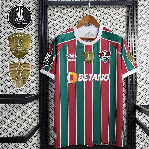 Nova Camisa Fluminense 1 Com Patch Libertadores Torcedor Masculina 2023 / 2024