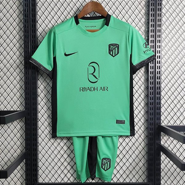 Novo Kit Infantil Atlético de Madrid 3 Camisa e Short  2023 / 2024