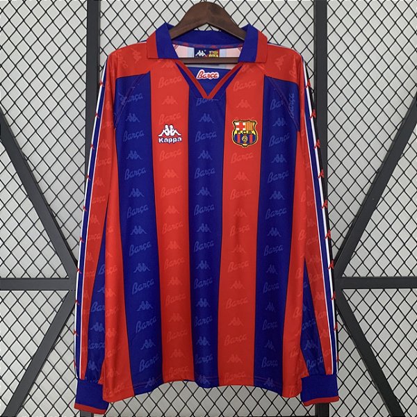 Camisa Manga Comprida Barcelona 1 Retrô 1996 / 1997