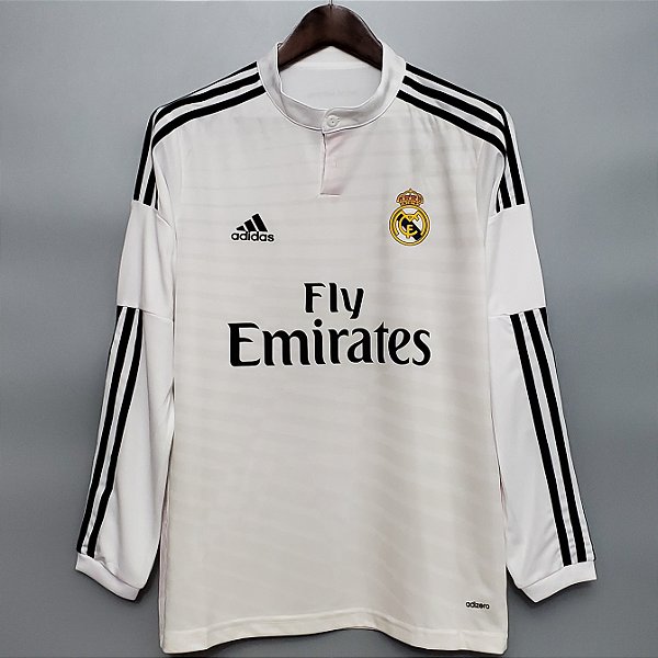 Camisa Manga Comprida Real Madrid 1 Retrô 2014 / 2015