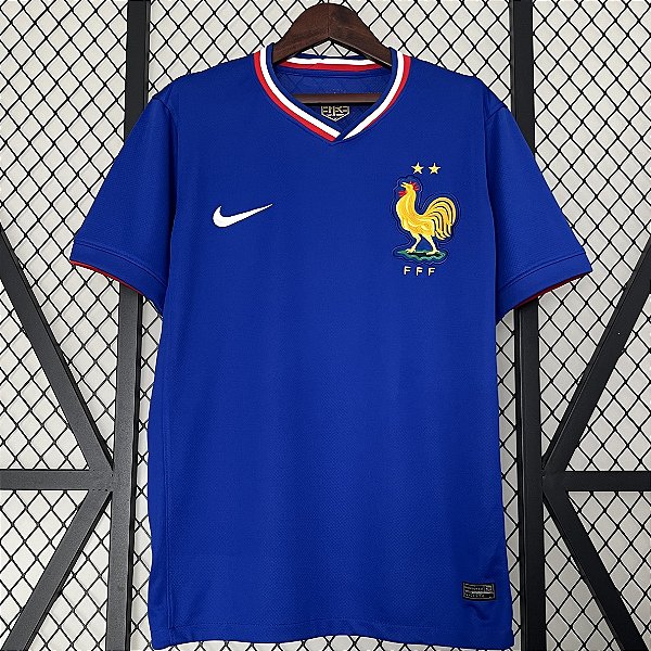 Nova Camisa França 1 Azul Eurocopa Torcedor Masculina 2024