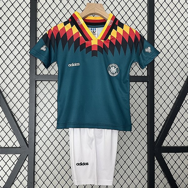 Kit Infantil Alemanha 2 Retrô Camisa e Short 1994