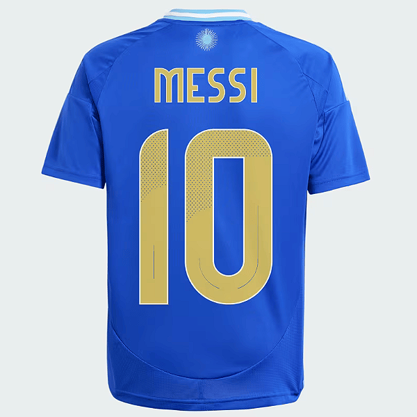 Nova Camisa Argentina 2 Messi 10 Copa America Com Patch Campeão Do Mundo Torcedor Masculina 2024