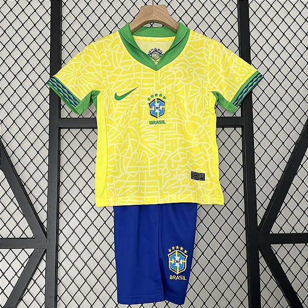 Novo Kit Infantil Brasil 1 Camisa e Short 2024 / 2025