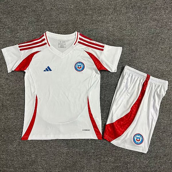Novo Kit Infantil Chile 2 Copa America Camisa e Short 2024