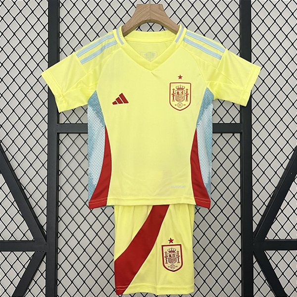 Novo Kit Infantil Espanha 2 Eurocopa Camisa e Short 2024