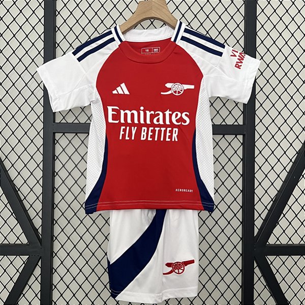 Novo Kit Infantil Arsenal 1 Camisa e Short  2024 / 2025