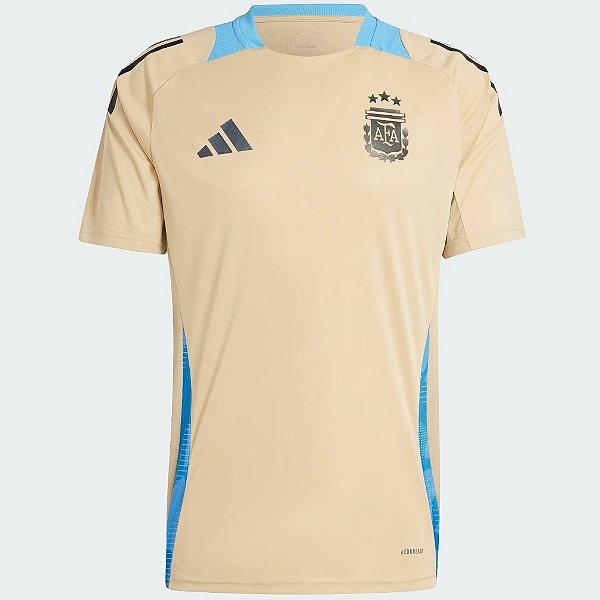 Nova Camisa Argentina Treino Bege Torcedor Masculina 2024 / 2025