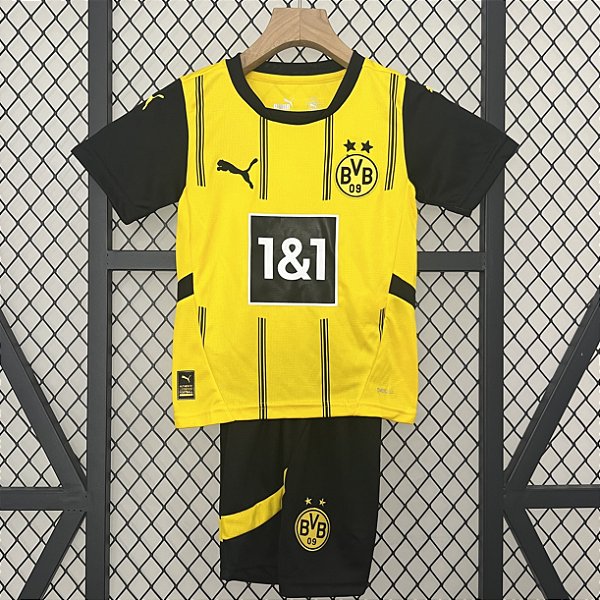 Novo Kit Infantil Borussia Dortmund 1 Camisa e Short  2024 / 2025