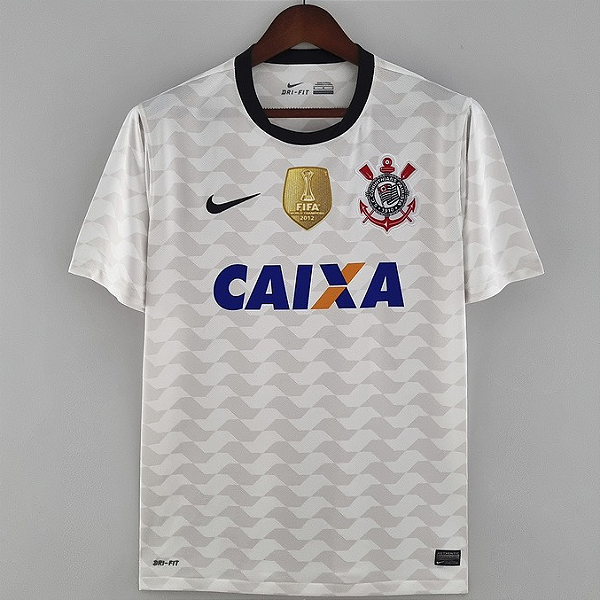 Camisa Corinthians 1 Retrô Com Patch Mundial De Clubes 2012