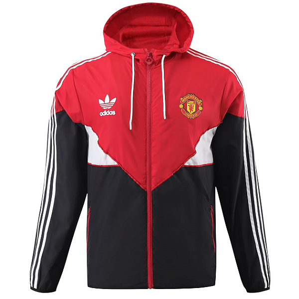 Novo Casaco Corta Vento Manchester United Vermelho E Preto 2024 / 2025