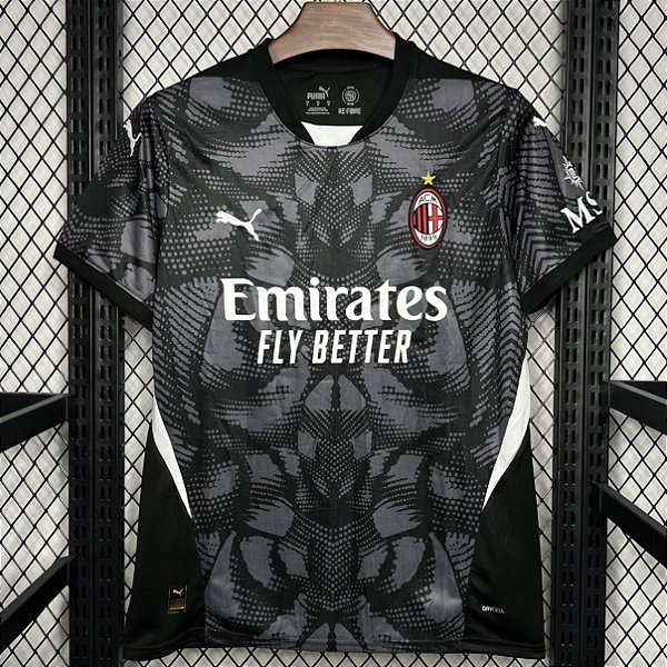 Nova Camisa Milan Goleiro Preta Torcedor Masculina 2024 / 2025