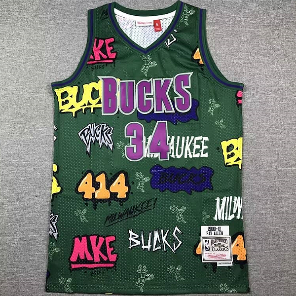 Nova Regata Basquete NBA Edição Especial Milwaukee Bucks Allen 34 Edição Jogador Silk