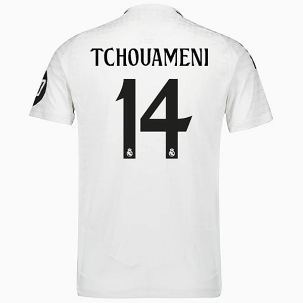 Nova Camisa Real Madrid 1 Tchouaméni 14 Torcedor 2024 / 2025