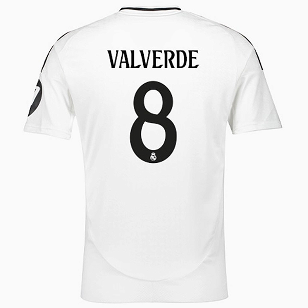 Nova Camisa Real Madrid 1 Valverde 8 Torcedor 2024 / 2025