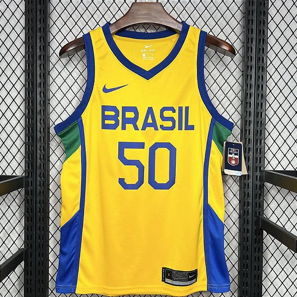 Nova Regata Basquete Brasil 1 Caboclo 50 Edição Jogador Silk 2024