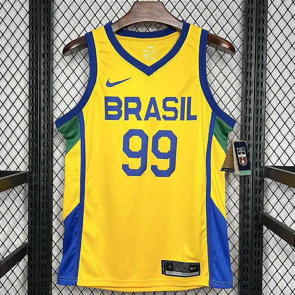 Nova Regata Basquete Brasil 1 L. Dias 99 Edição Jogador Silk 2024