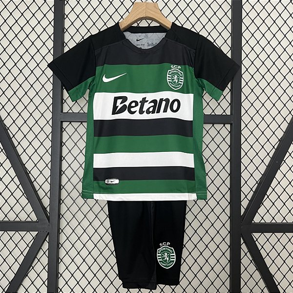 Novo Kit Infantil Sporting 1 Camisa e Short  2024 / 2025