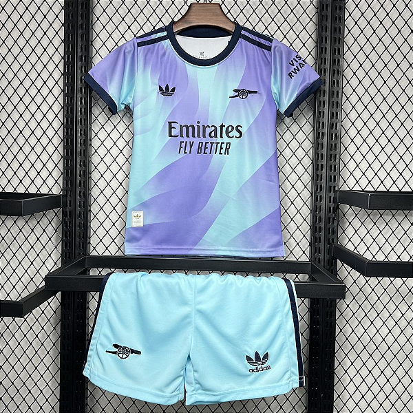 Novo Kit Infantil Arsenal 3 Camisa e Short  2024 / 2025