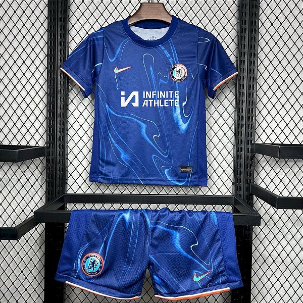 Novo Kit Infantil Chelsea 1 Camisa e Short  2024 / 2025
