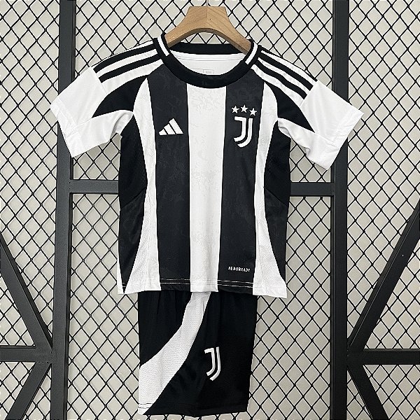 Novo Kit Infantil Juventus 1 Camisa e Short  2024 / 2025