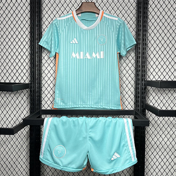 Novo Kit Infantil Inter Miami 3 Camisa e Short  2024 / 2025 - Messi