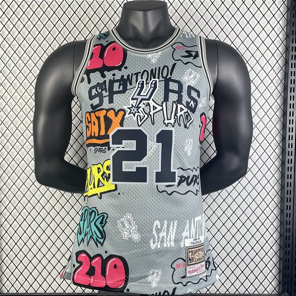 Regata Basquete NBA San Antonio Spurs Duncan 21 Edição Especial Jogador Silk
