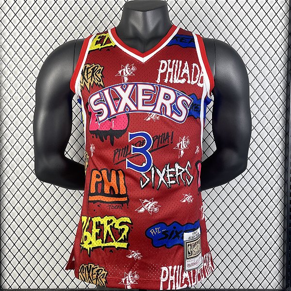 Regata Basquete NBA Philadelphia 76ers Iverson 3 Edição Especial Jogador Silk