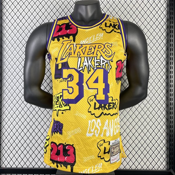Regata Basquete NBA Los Angeles Lakers Oneal 34 Edição Especial Jogador Silk